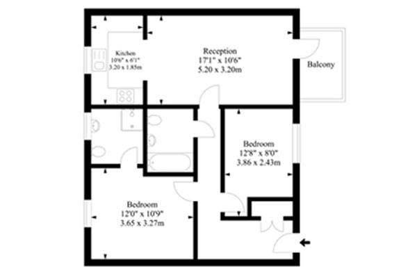 Black & White Floor Plans